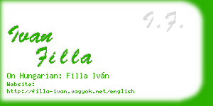 ivan filla business card